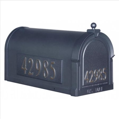 Berkshire Curbside Mailbox with Front and Side Numbers-Black SCB-1015-DX-BLK